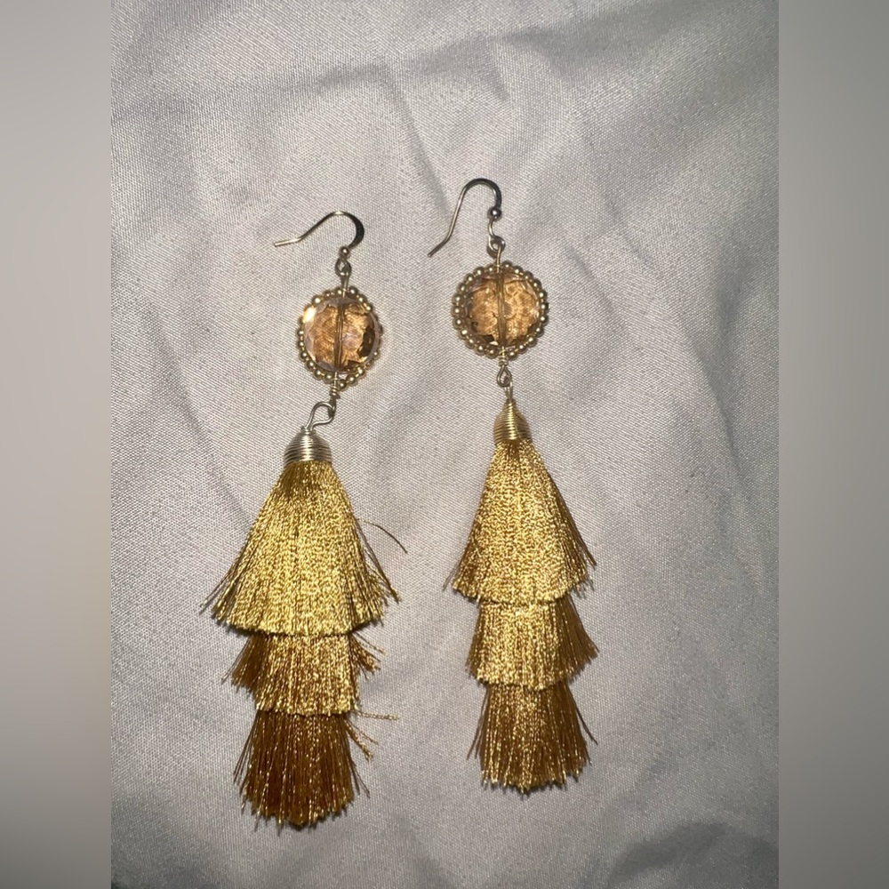 Tan/brown Tassel Handcrafted Earrings